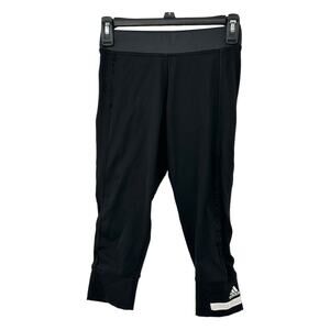 Adidas Stella McCartney Pants Womens XS Black The Performance 3/4 Crop Capri Gym